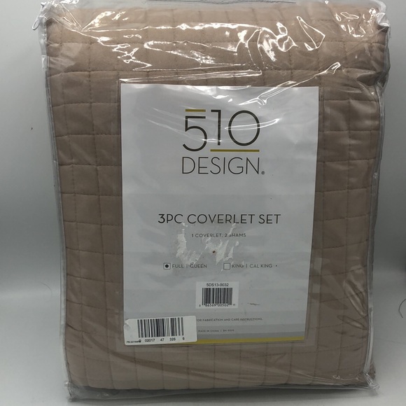510 Design 3 Pc Coverlet Set Full/Queen beige - Picture 6 of 6